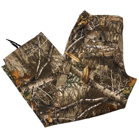 Realtree EDGE Camo Cargo Pants Mens XXL 44 46 Elastic Waist 32" Inseam Hunting - Picture 1 of 8